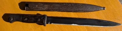 Firearm: WW2 German Third Reich Mauser Bayonet in Steel Scabbard 